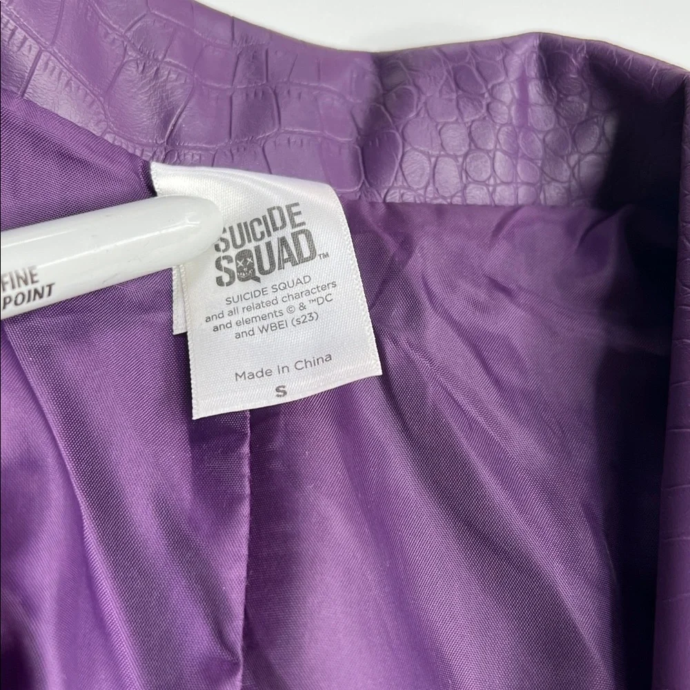 Adult Joker Jacket -‎ Suicide Squad purple vegan leather trench steampunk  S
